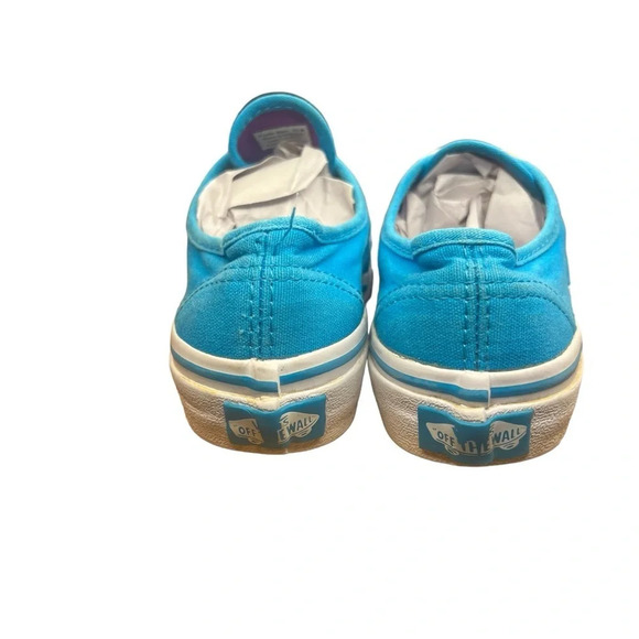 Vans Authentic Cyan Blue/ True White Lace Up Canvas Sneakers Youth‎ Size 11.0 - Picture 7 of 10